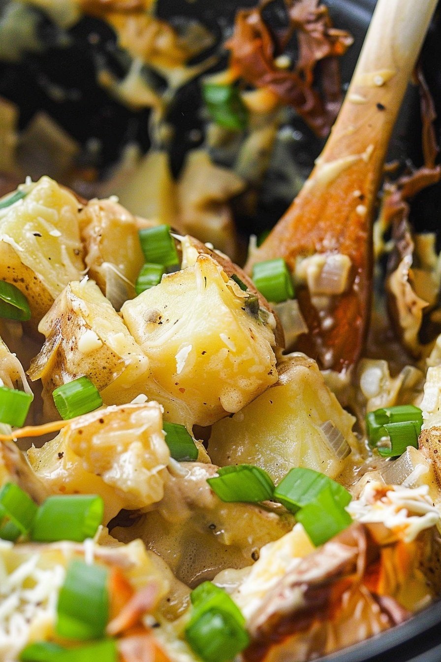 Slow Cooker Potato Bake: Creamy, cheesy potato perfection.
