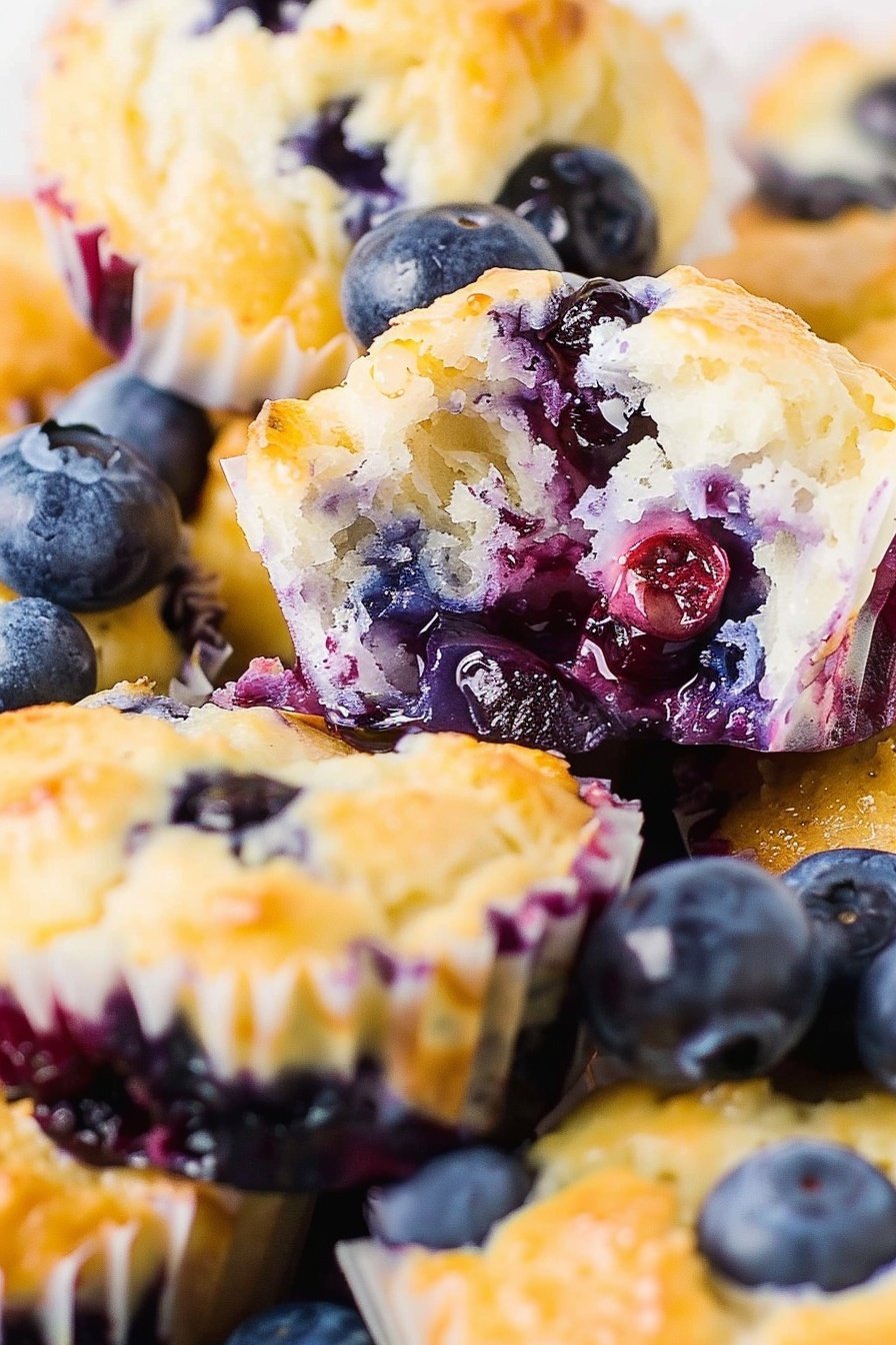 Sour Cream Blueberry Delights: Tart, creamy berry bliss.
