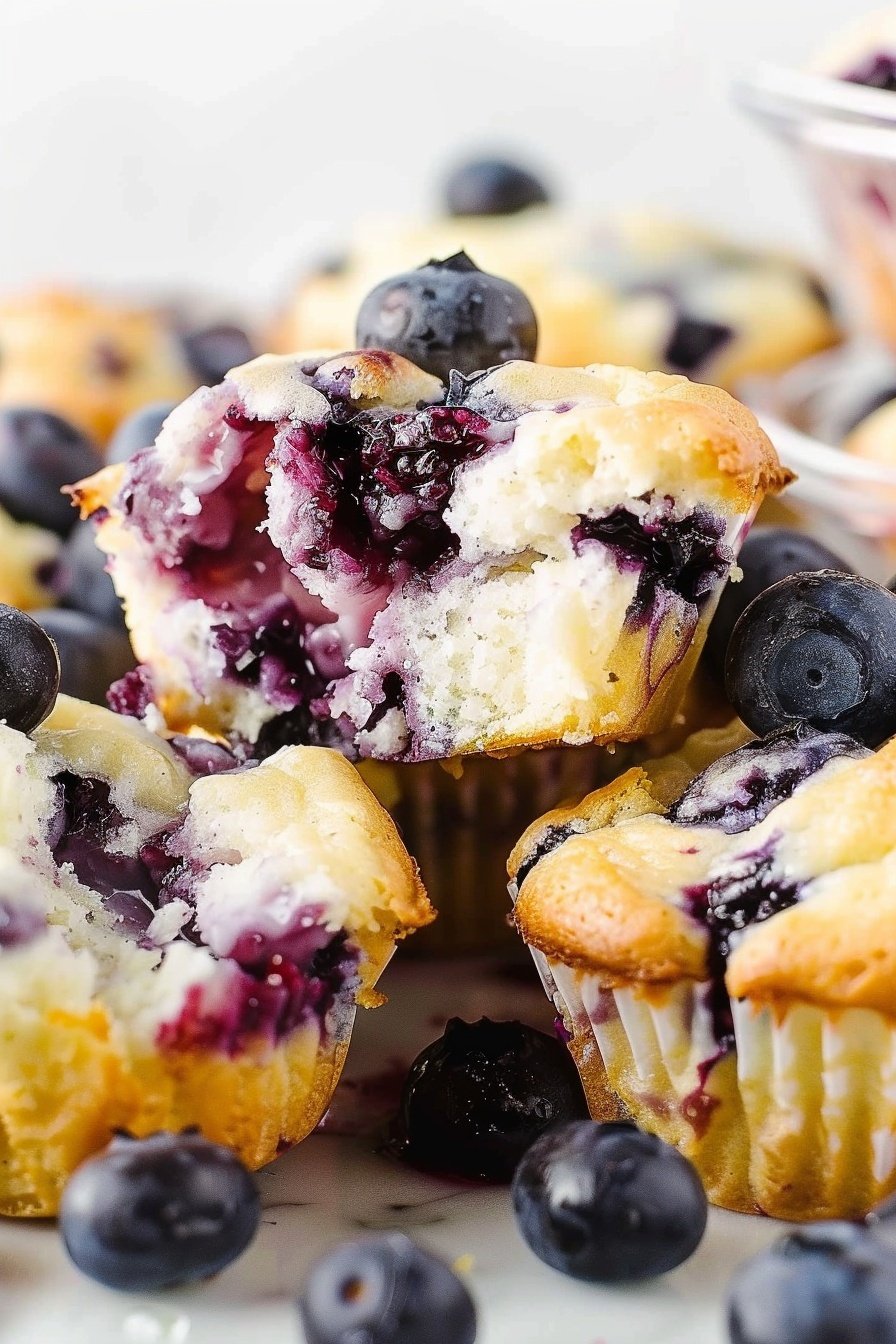 Sour Cream Blueberry Delights: Tart, creamy berry bliss.
