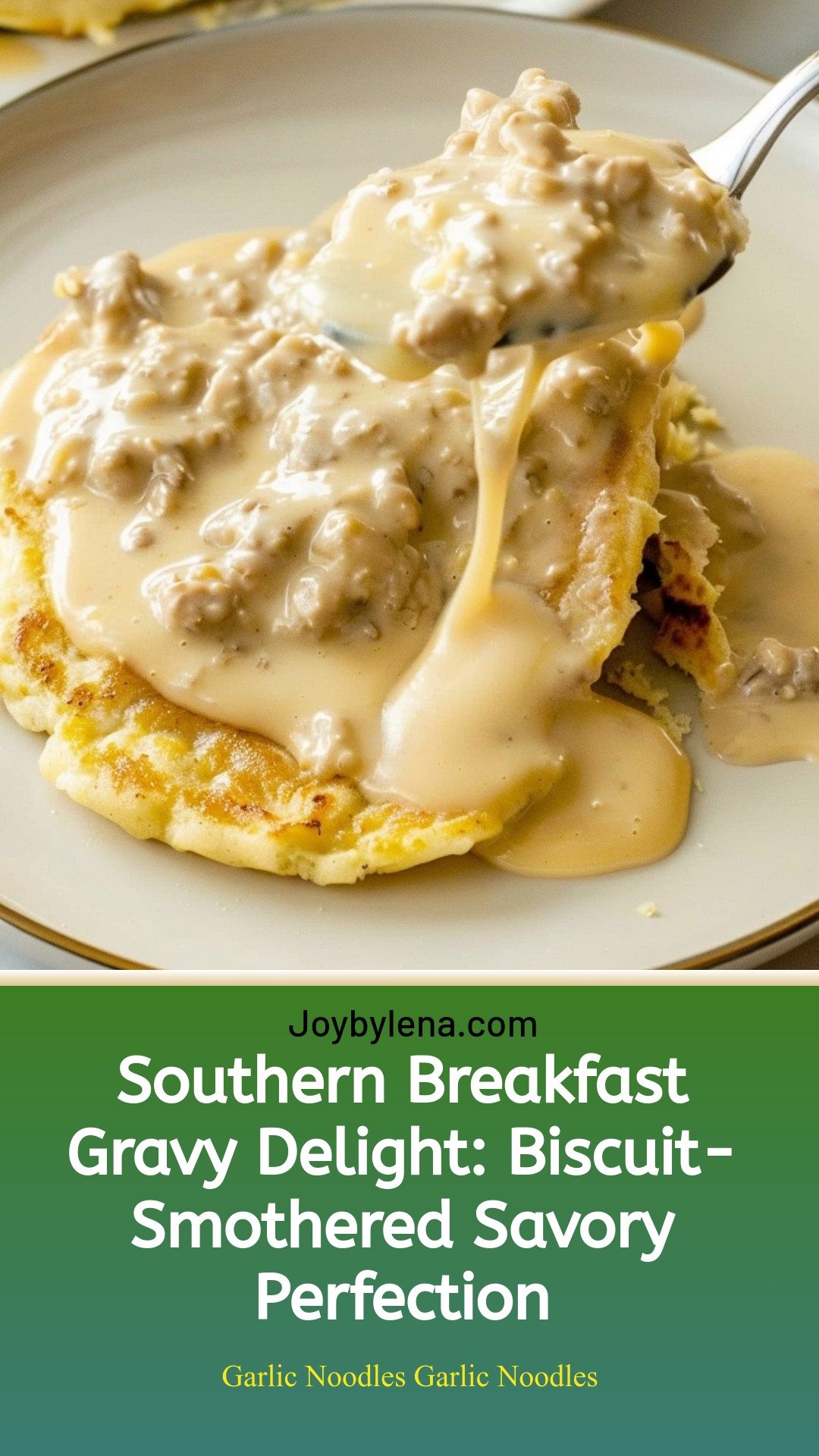 Southern Breakfast Gravy Delight: Biscuit-Smothered Savory Perfection