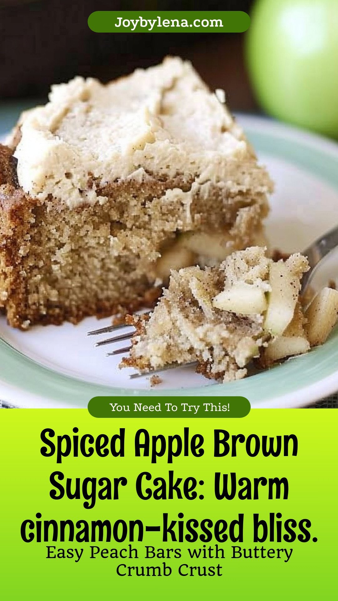 Spiced Apple Brown Sugar Cake: Warm cinnamon-kissed bliss.