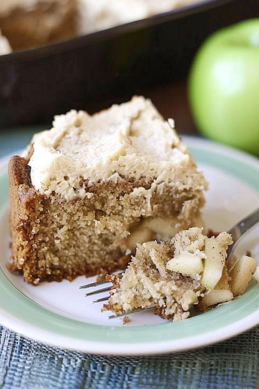 Spiced Apple Brown Sugar Cake: Warm cinnamon-kissed bliss.