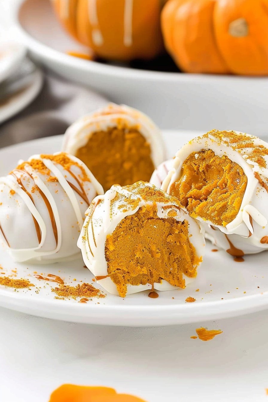 Spiced Pumpkin Truffle Bites: Velvety spiced pumpkin bliss.