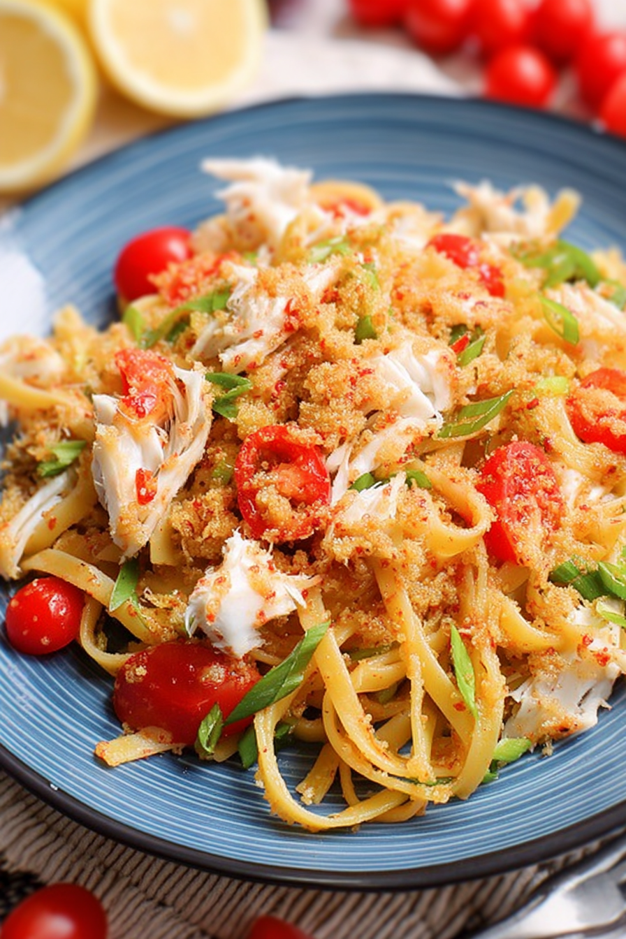 Spicy Crab Linguine: Tender, juicy, and succulent.