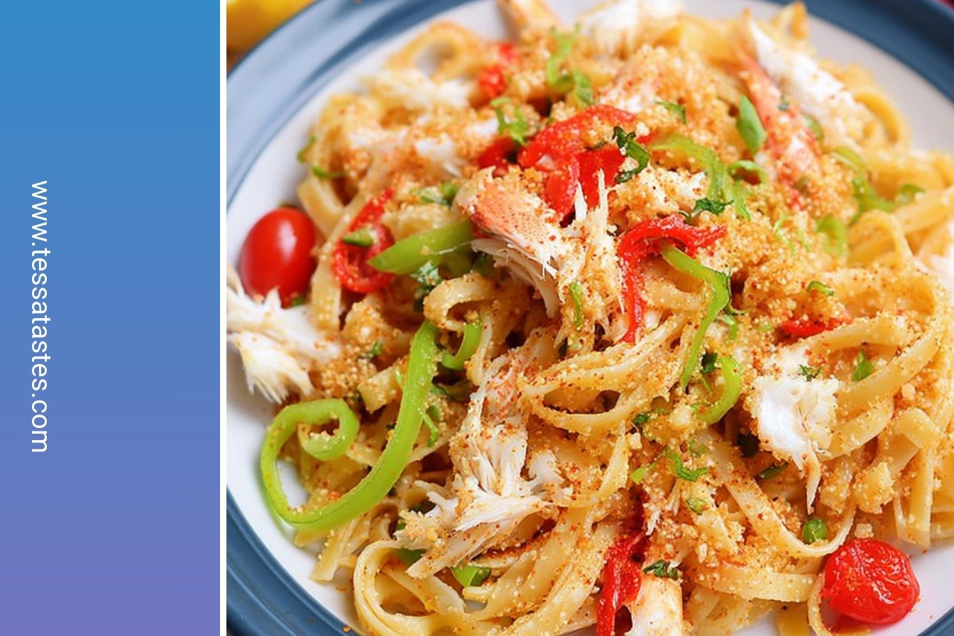 Spicy Crab Linguine: Tender, juicy, and succulent.: