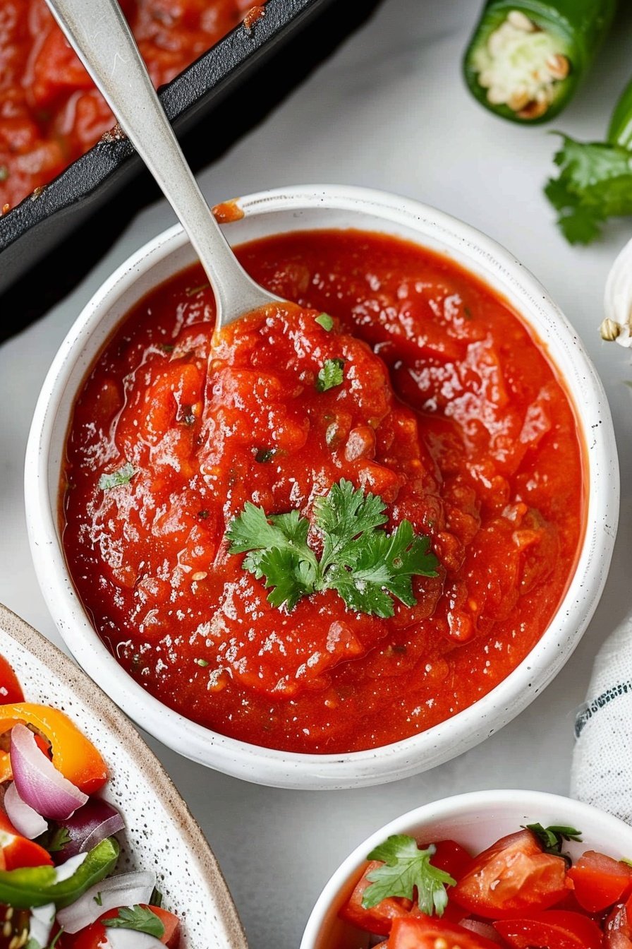 Spicy Tomato Salsa: Fiery, tangy tomato bliss.