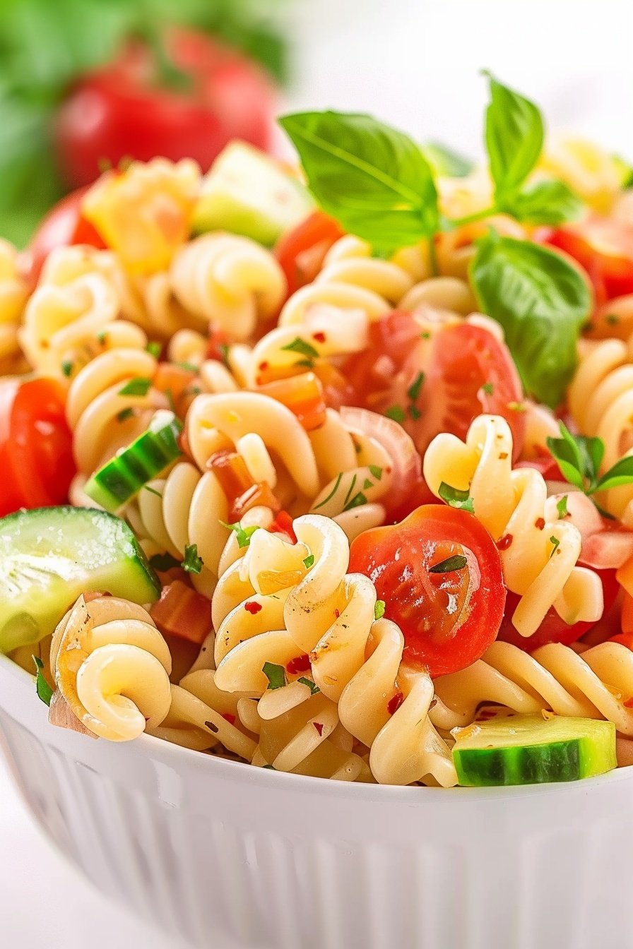 Summer Picnic Fusilli: Sun-drenched pasta perfection.