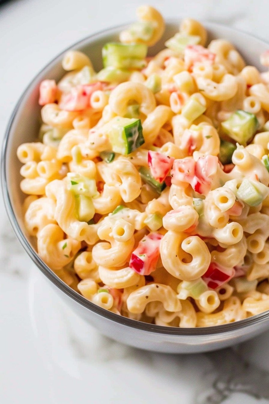 Summer Picnic Macaroni Salad: Creamy, tangy, and irresistible.