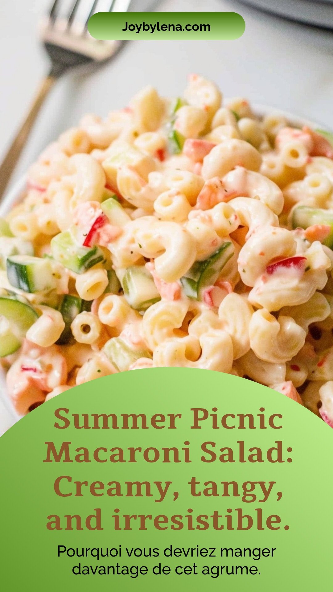 Summer Picnic Macaroni Salad: Creamy, tangy, and irresistible.