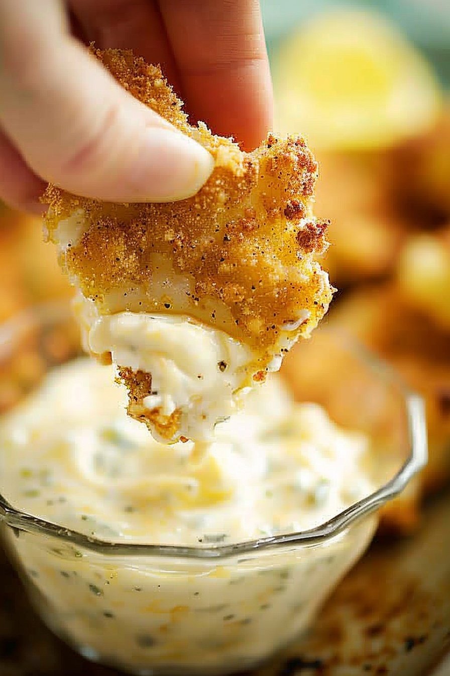 Tangy Pickle Dip: Zesty, creamy, and irresistible.