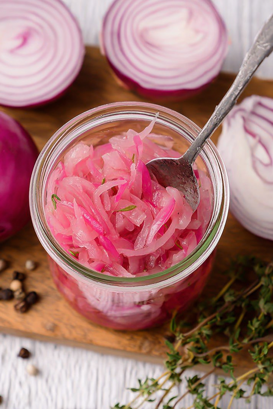 Tangy Quick-Pickled Onions: Tender, slow-roasted perfection