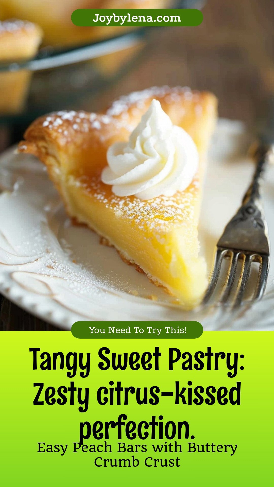 Tangy Sweet Pastry: Zesty citrus-kissed perfection.