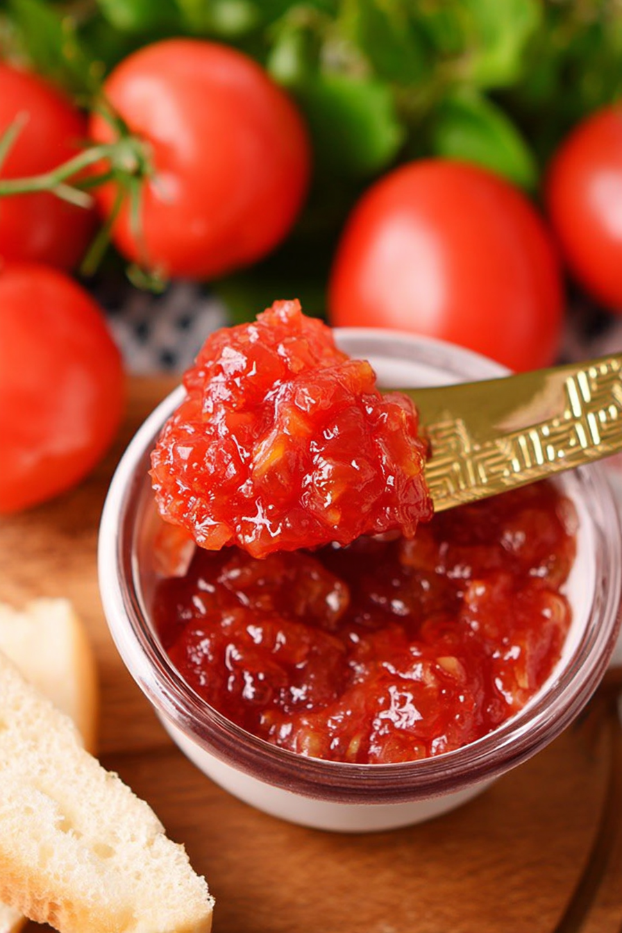 Tangy Tomato Preserve: Savory, slow-cooked perfection.
