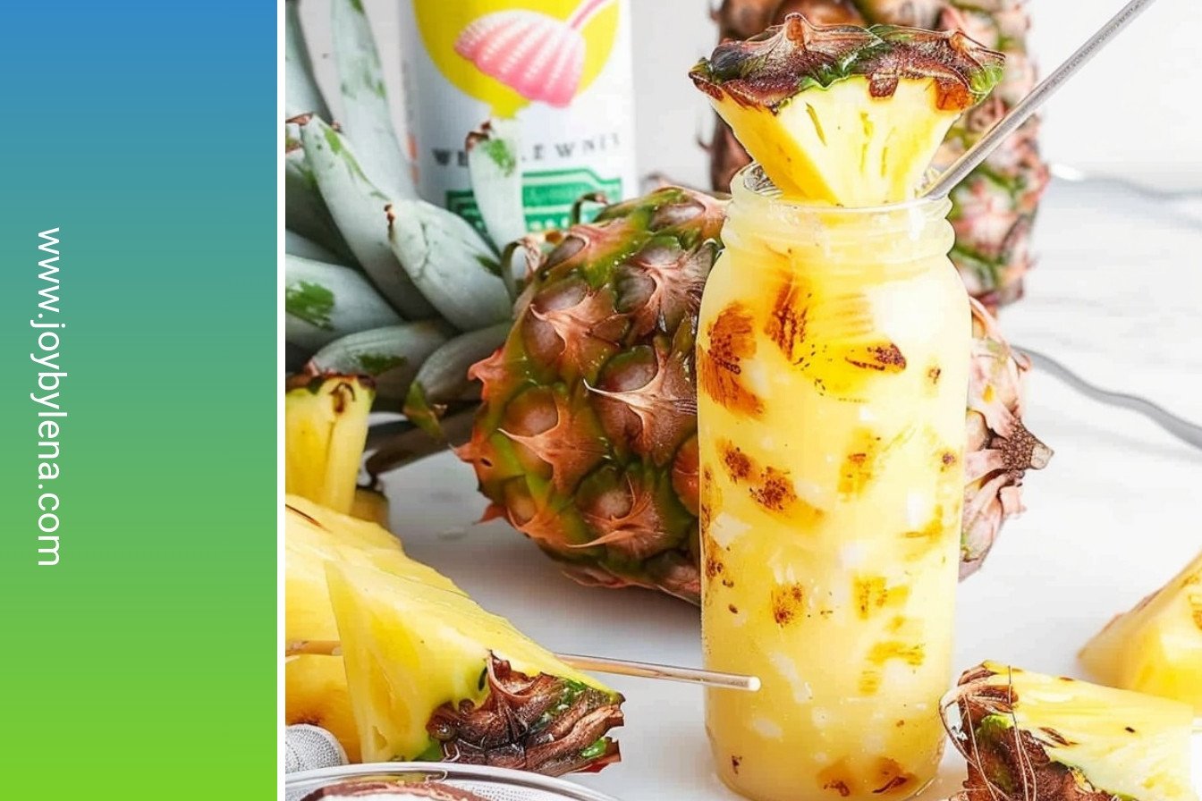 Tropical Coconut Rum Skewers: Glazed coconut rum perfection.: