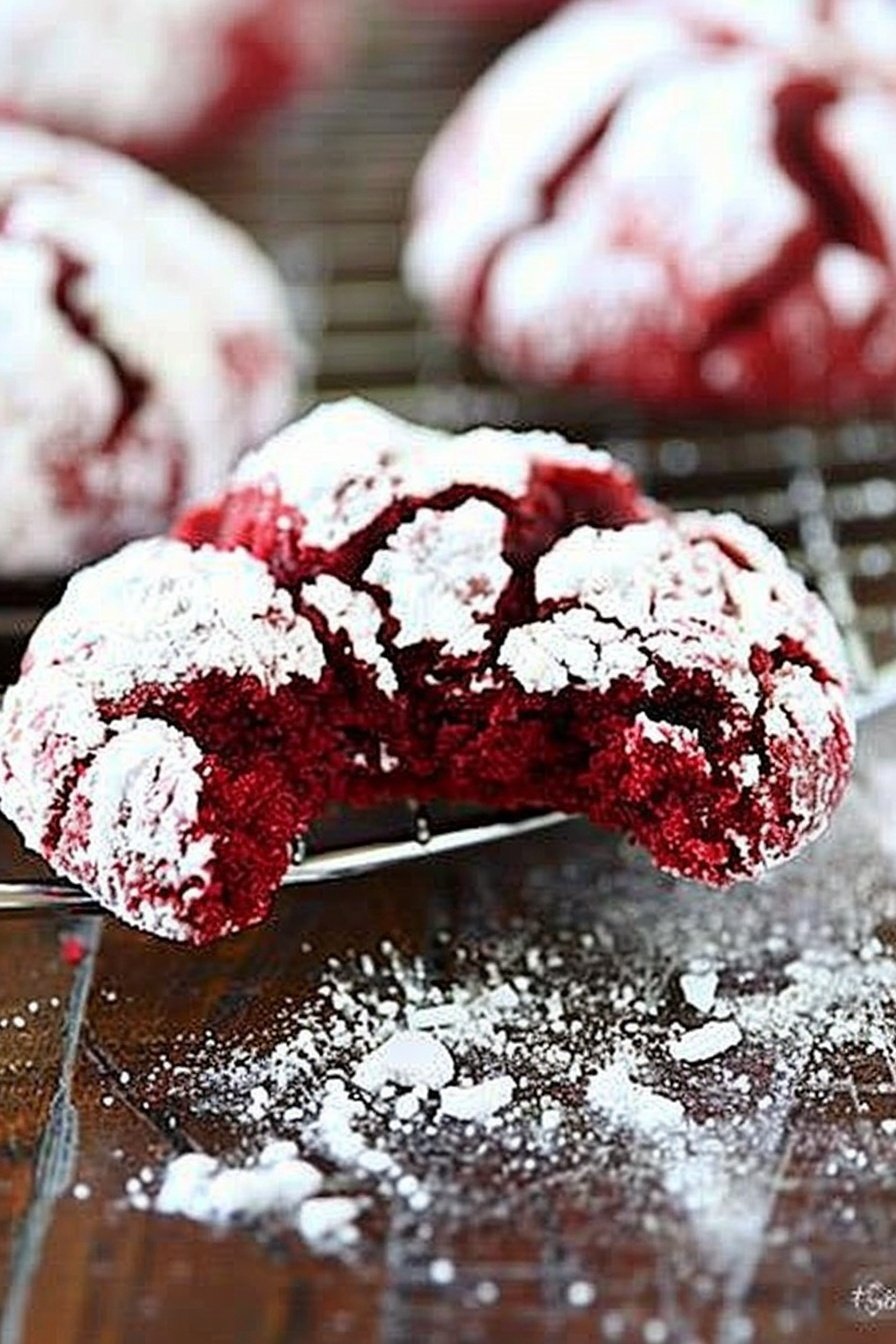 Velvet Crinkle Cookies: Fudgy, crackled perfection.