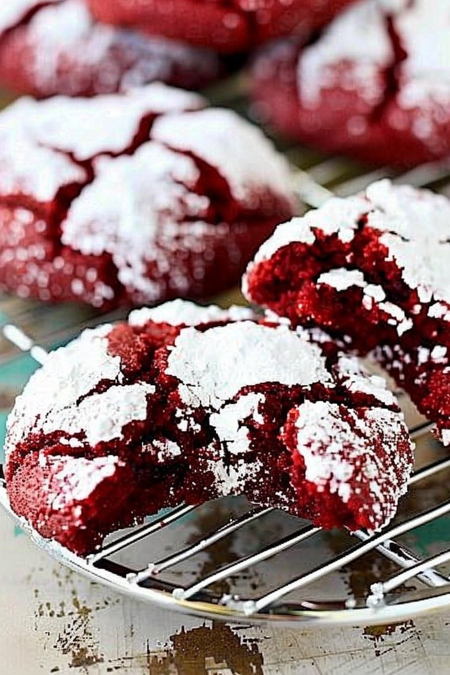 Velvet Crinkle Cookies: Fudgy, crackled perfection.