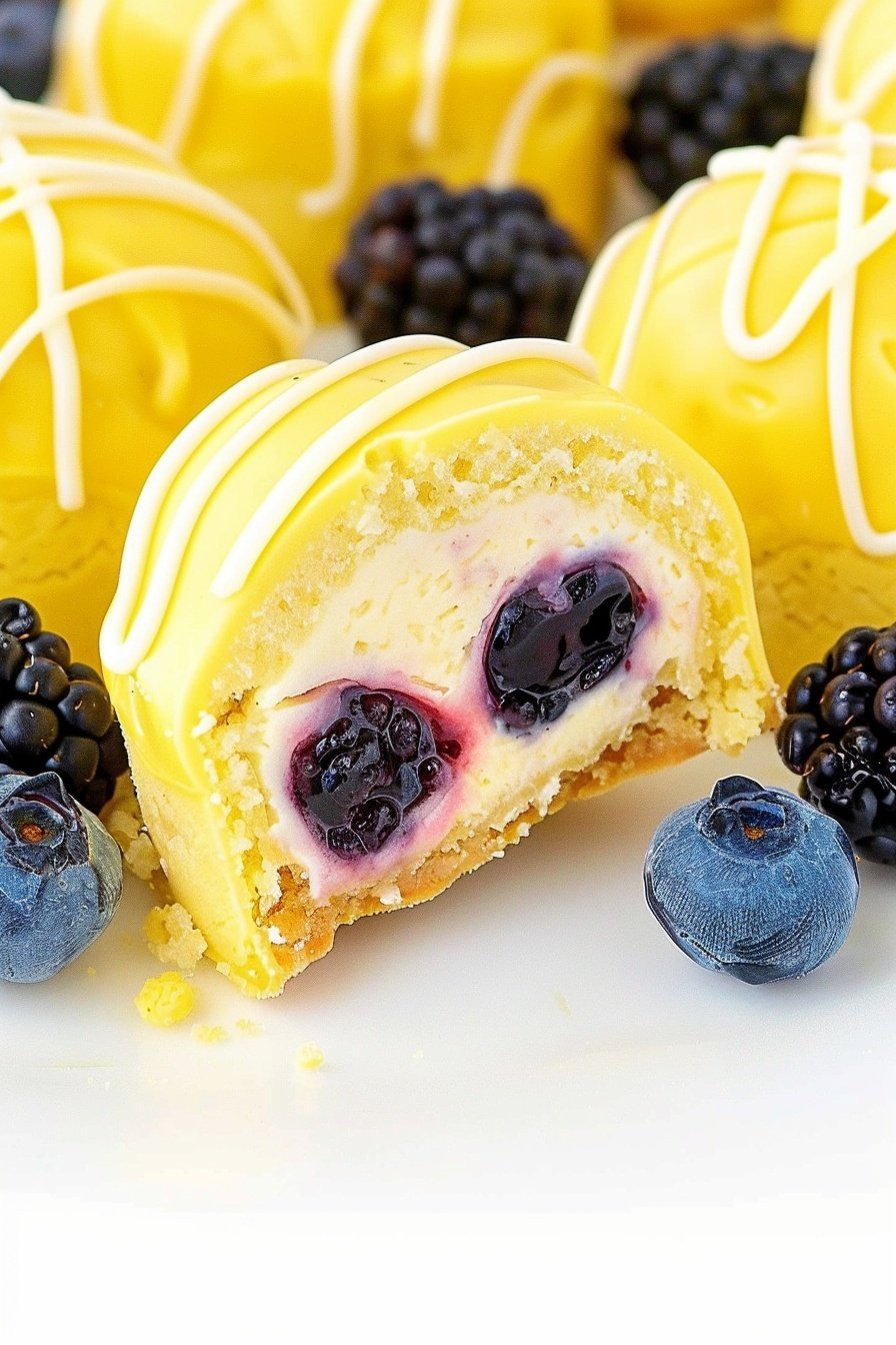 Zesty Berry Cheesecake Bites: Tangy, creamy, berry bliss.