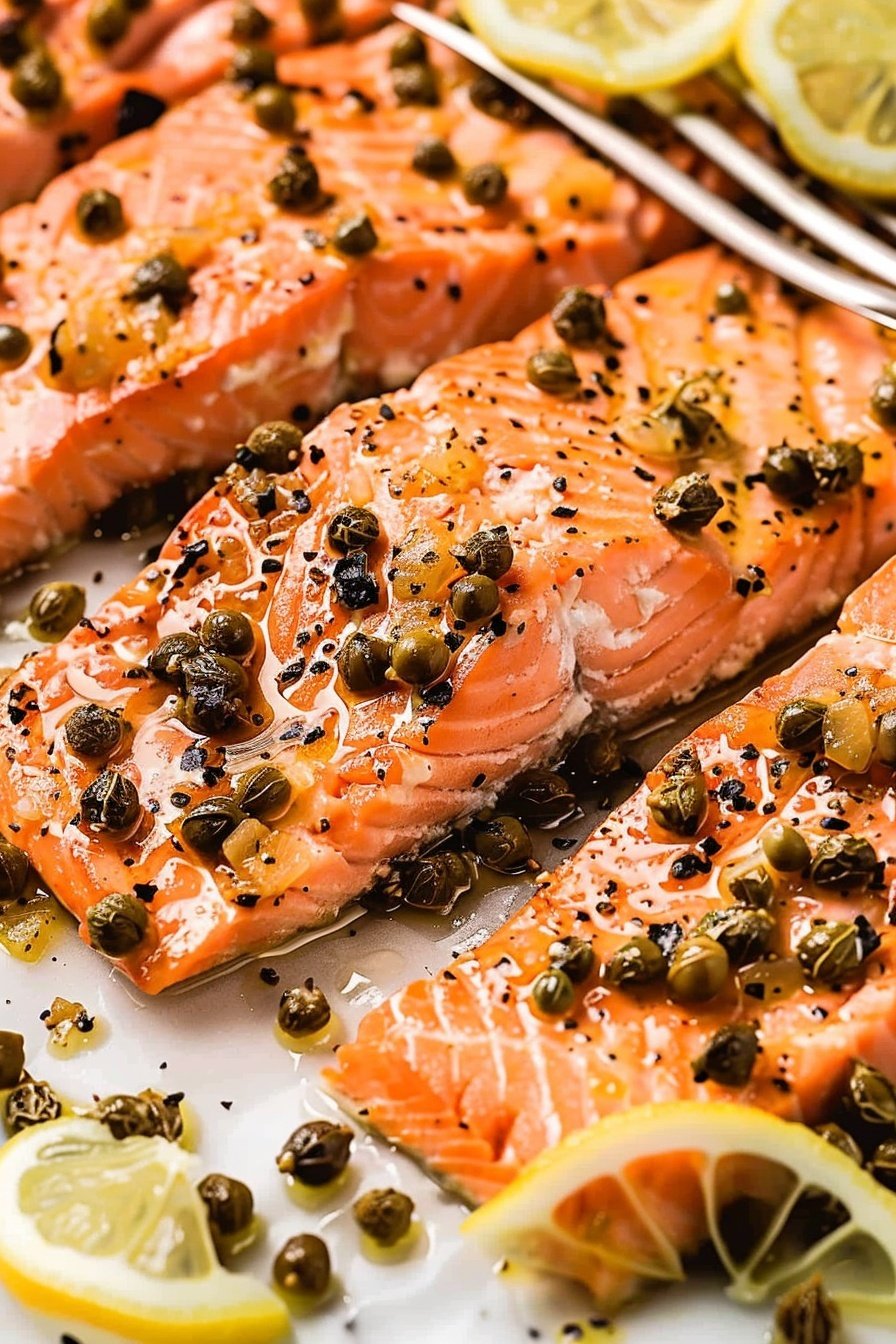 Zesty Salmon Piccata: A citrusy, buttery delight.