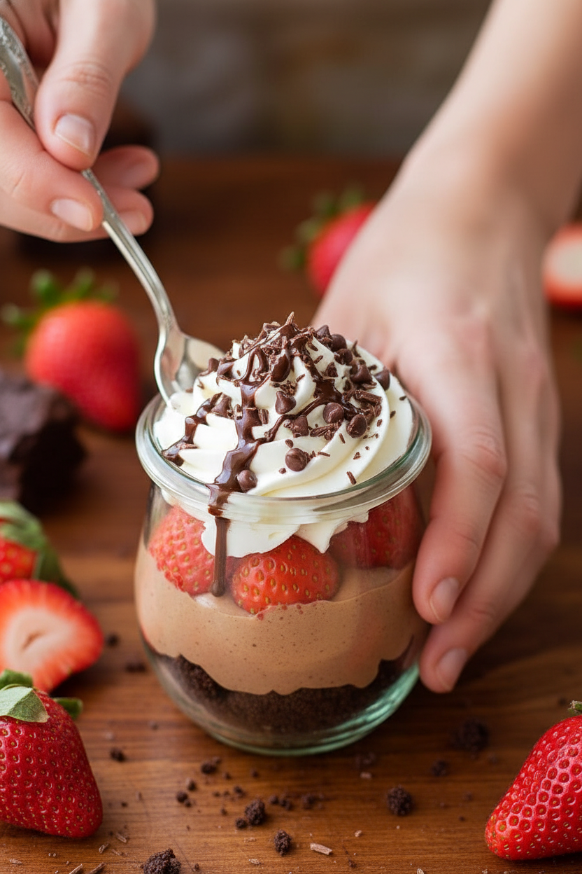 No-Bake Strawberry Nutella Cheesecakes