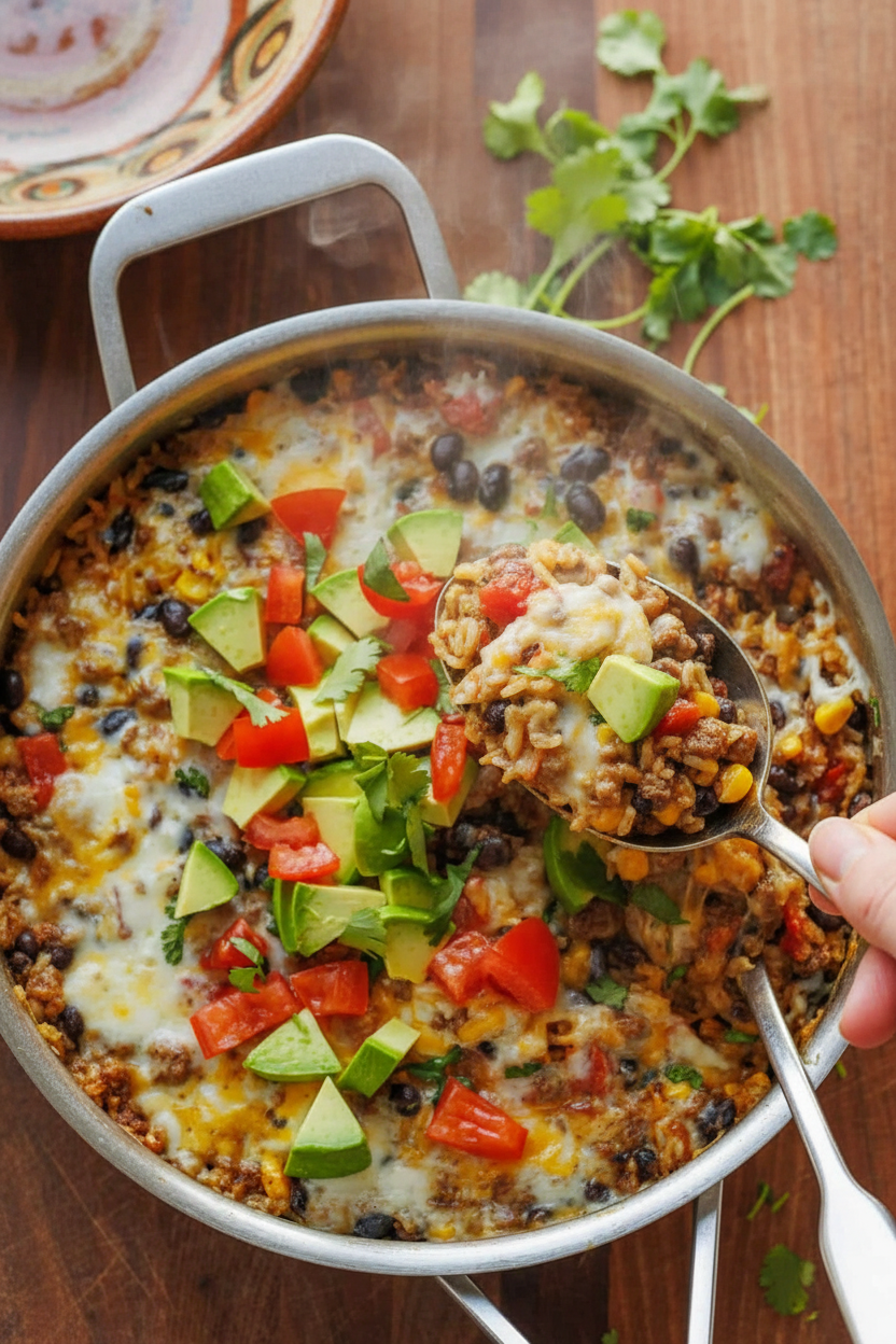 Mexican Beef and Rice Skillet (VIDEO)