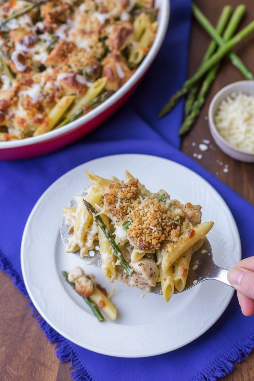 Chicken Asparagus Pasta Bake