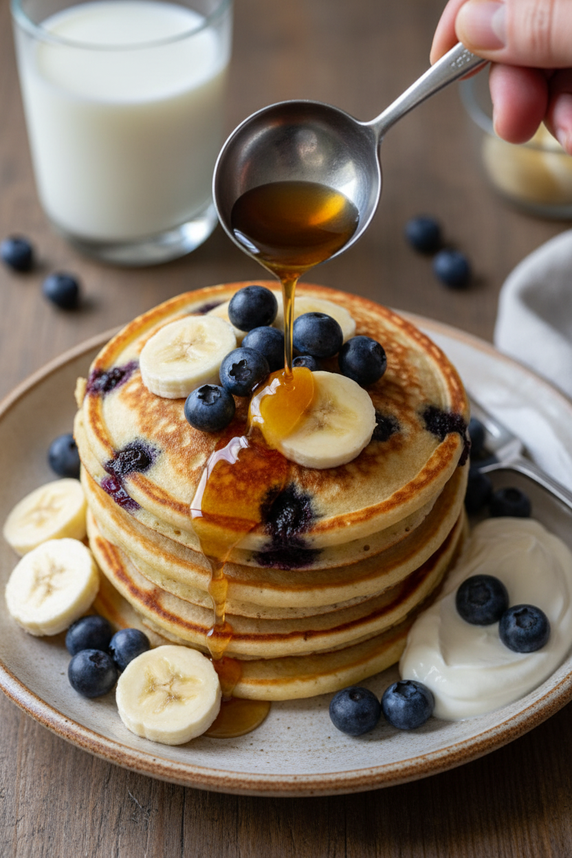 Sour Cream Blueberry Pancakes Recipe