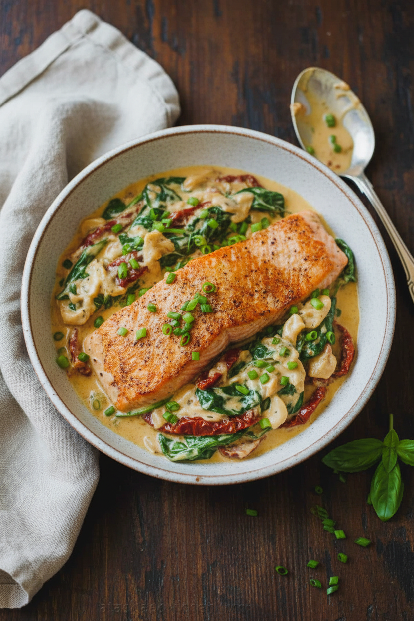 Tuscan Salmon Recipe (VIDEO)