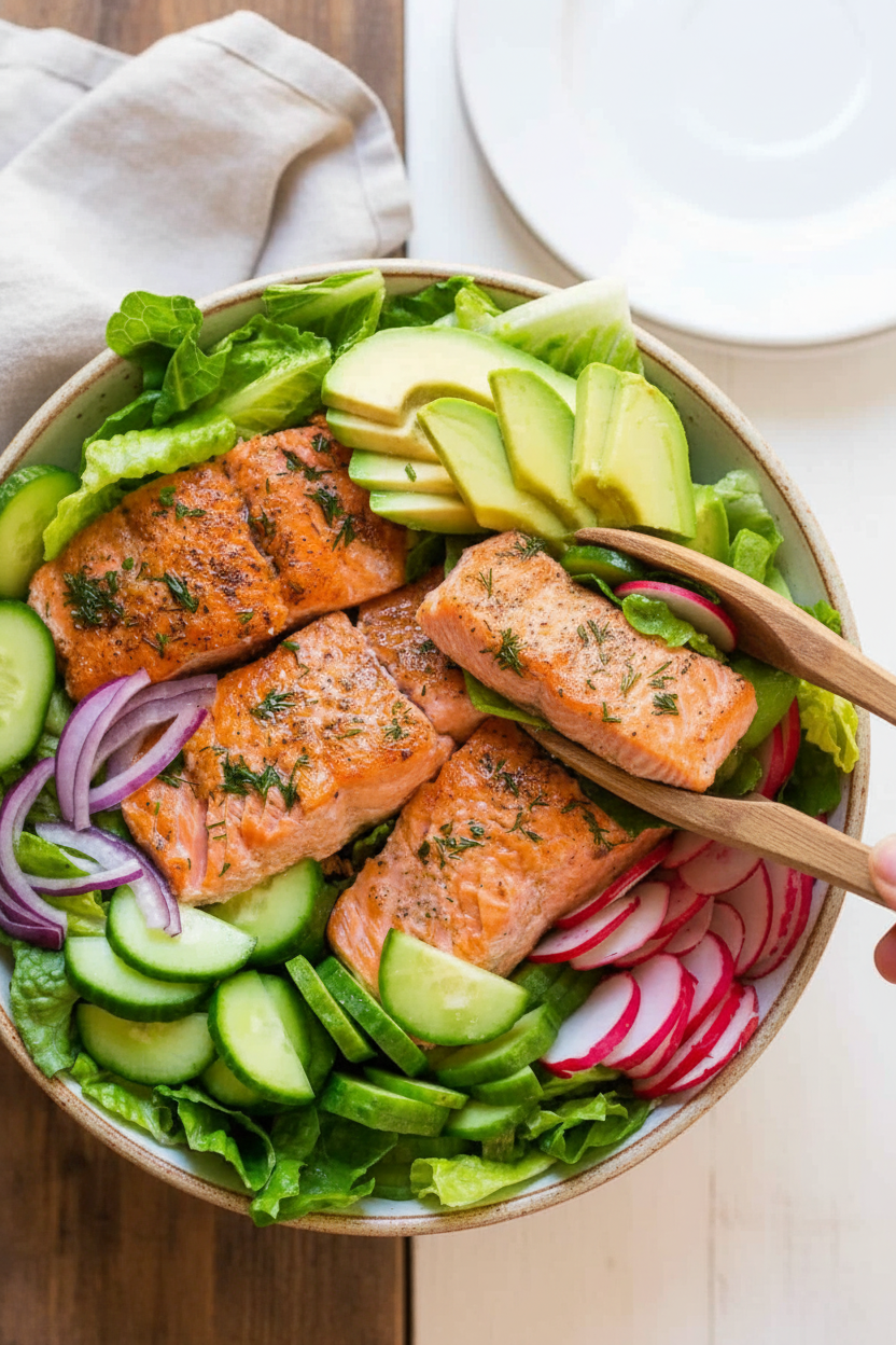 Avocado Salmon Salad Recipe (VIDEO)