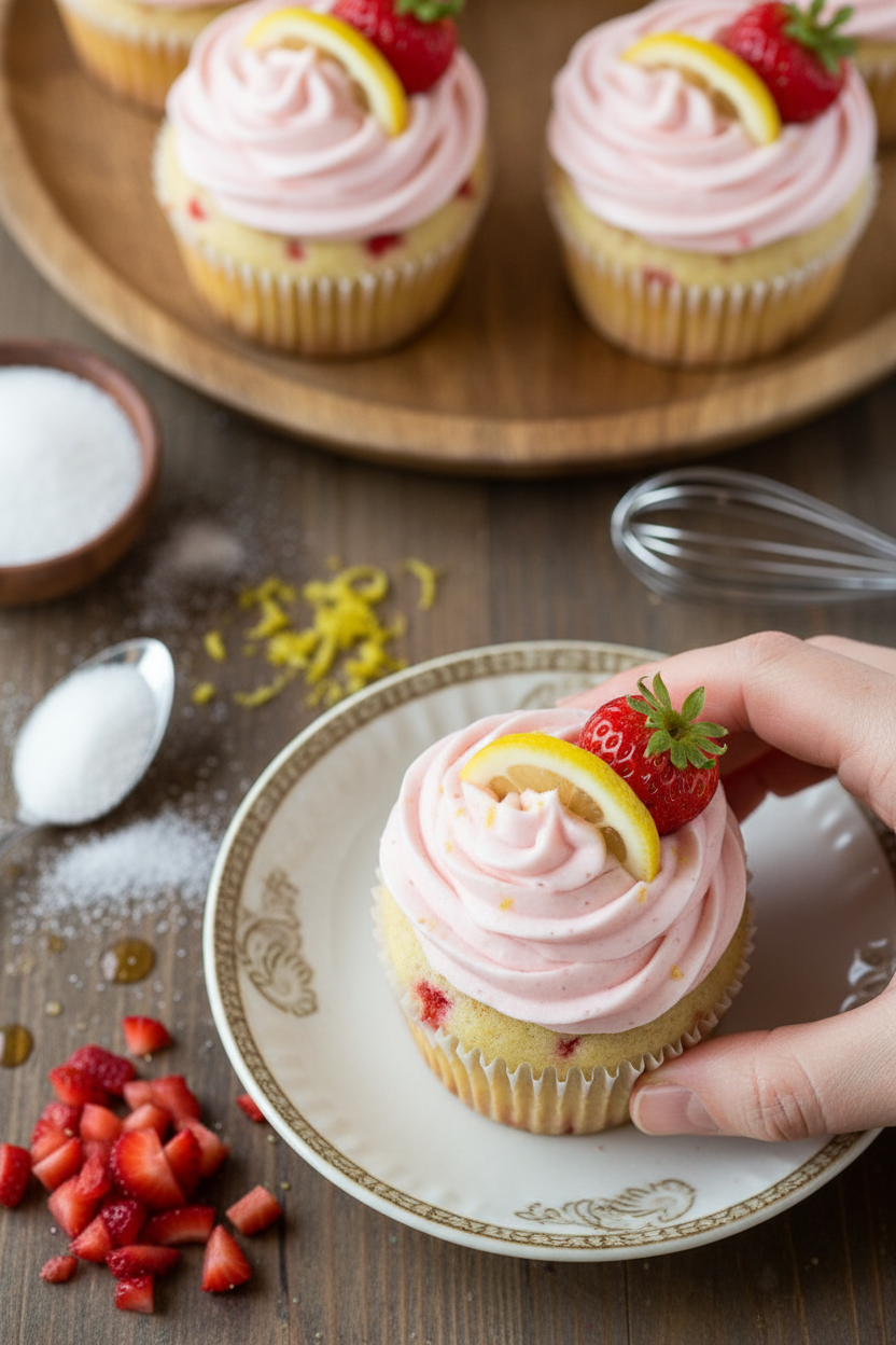 Strawberry Lemonade Cupcakes