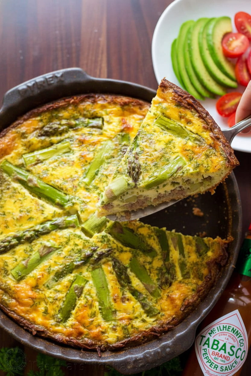 Sausage Asparagus Quiche (VIDEO)