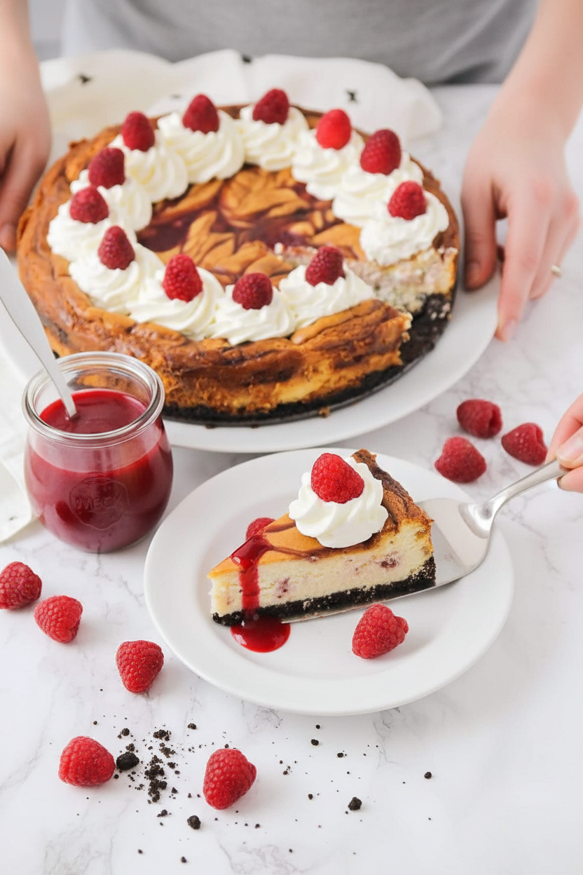 White Chocolate Raspberry Cheesecake