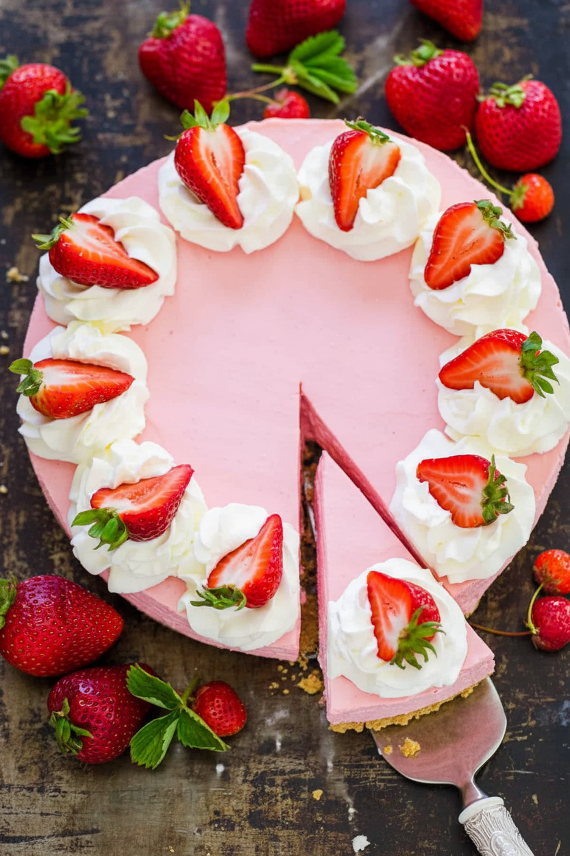 No-Bake Strawberry Cheesecake (VIDEO)