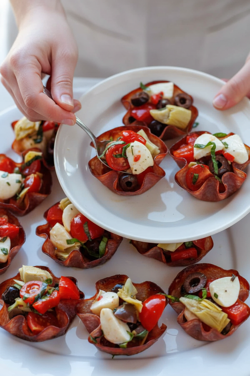 Salami Cups Appetizer Recipe (VIDEO)