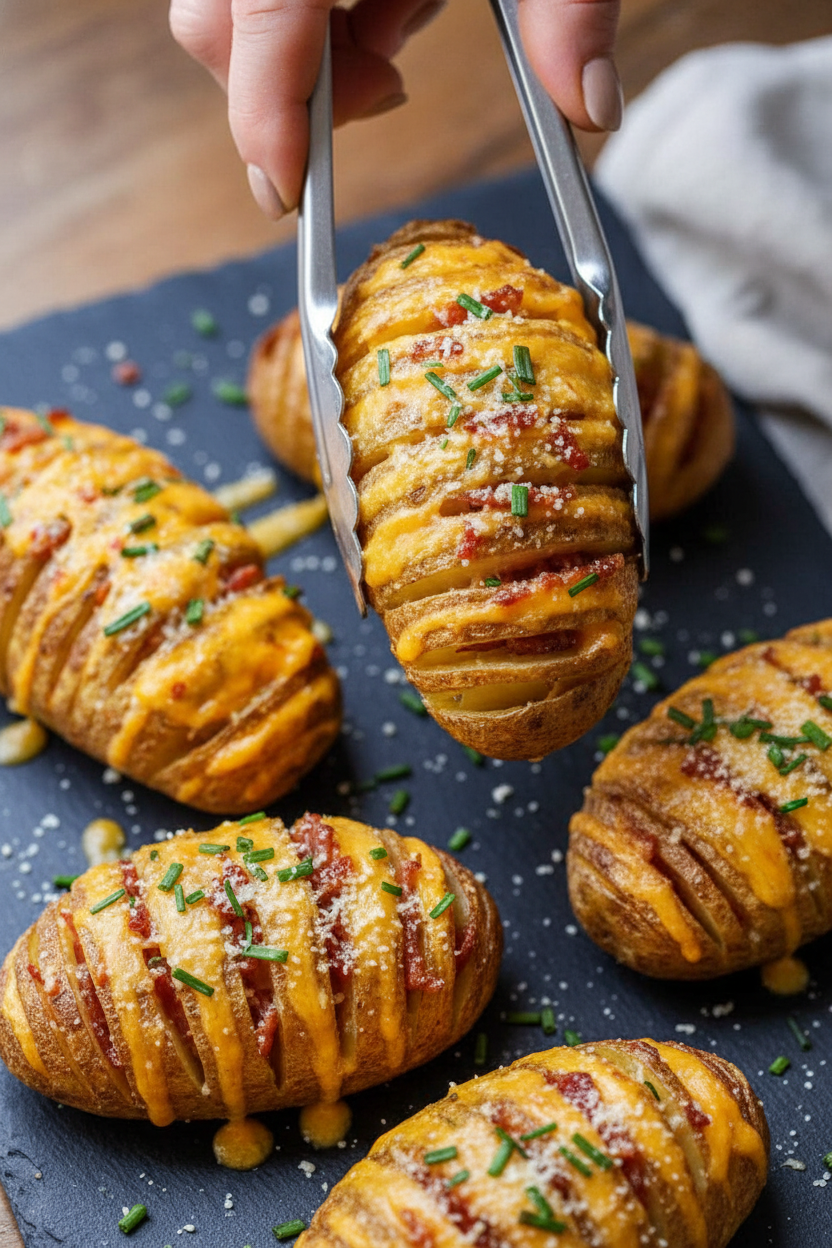 Cheesy Hasselback Potatoes