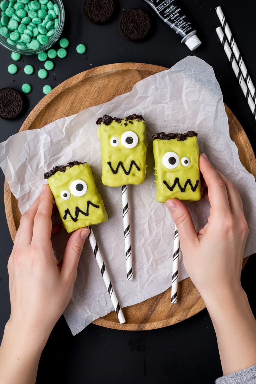 Frankenstein Rice Krispie Treats