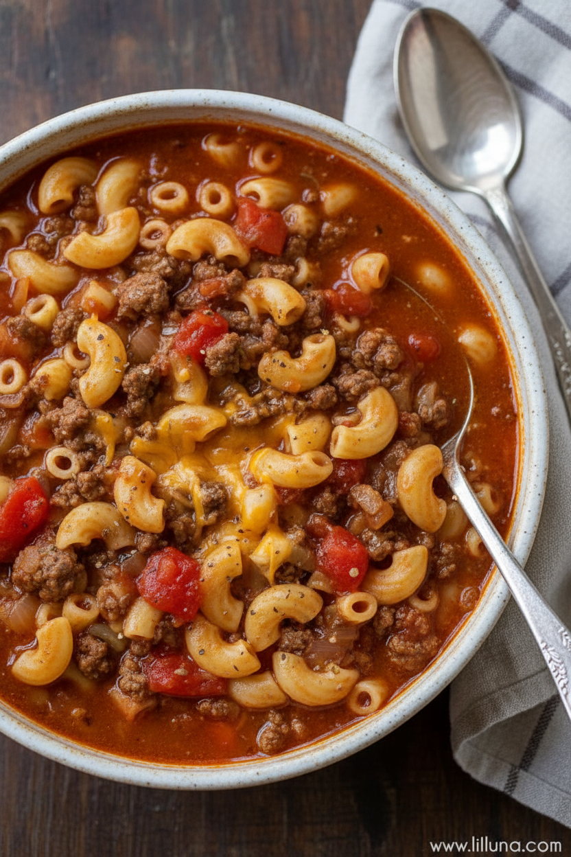 Hamburger Macaroni Soup