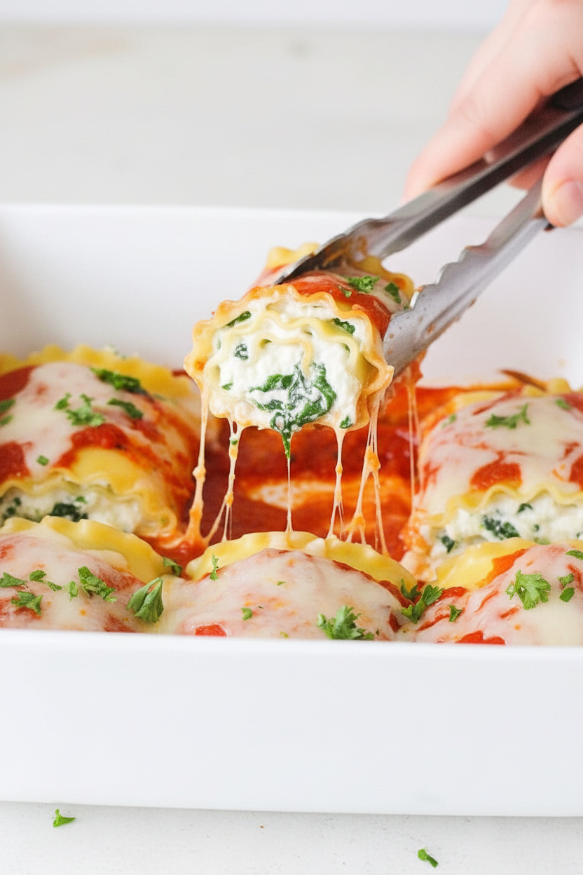 Spinach Lasagna Rolls