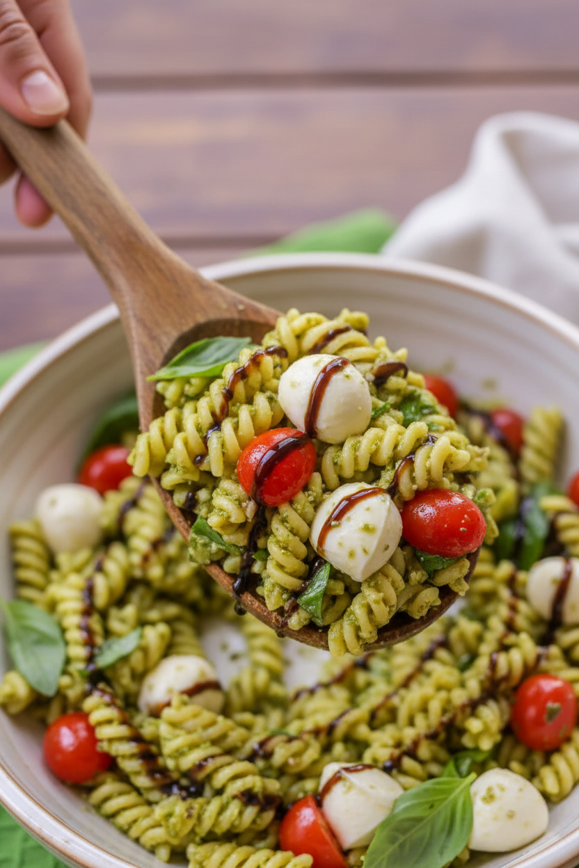 Caprese Pesto Pasta Salad