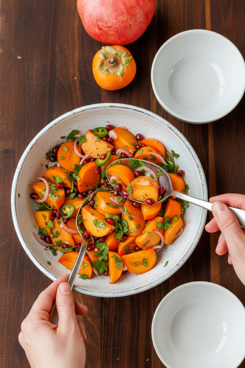 Persimmon Pomegranate Salad (VIDEO)