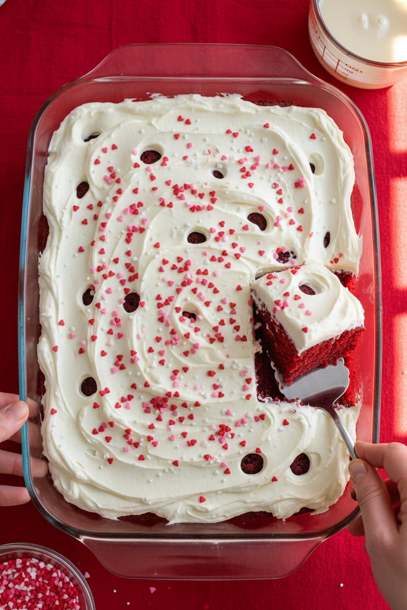 Red Velvet Poke Cake