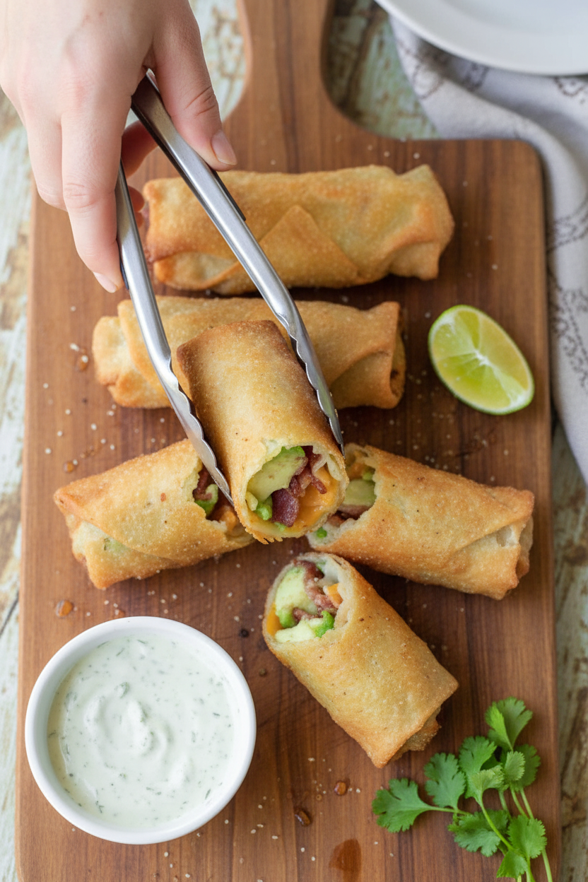 Avocado Bacon Egg Rolls