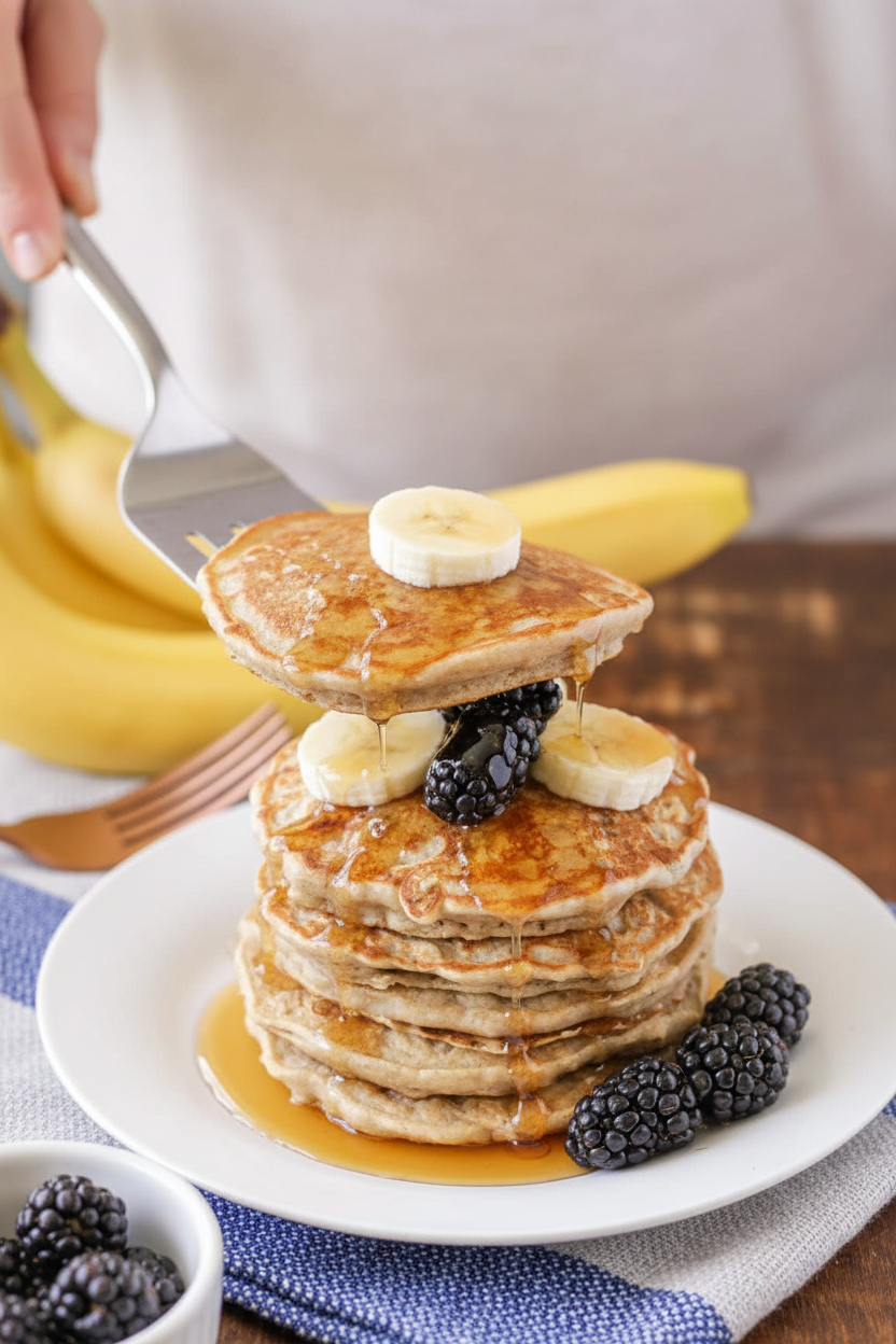 Banana Oatmeal Pancakes