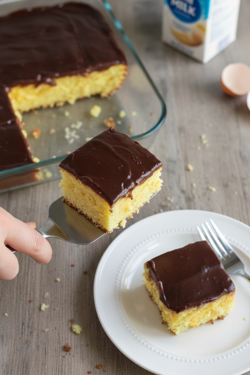 Boston Cream Poke Cake