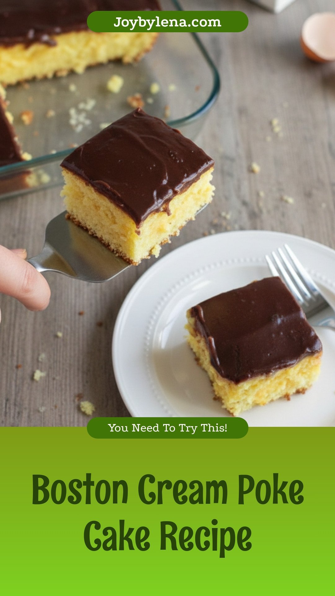 Boston Cream Poke Cake