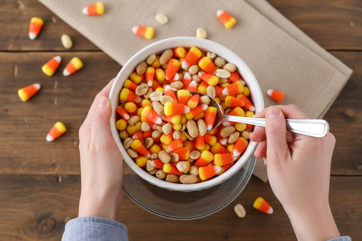 Candy Corn and Peanuts Snack Mix
