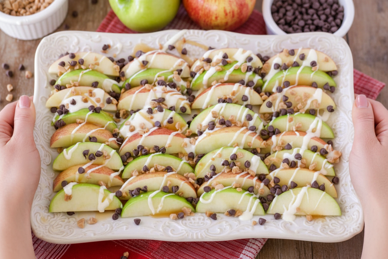 Caramel Apple Nachos Easy Dessert Recipe