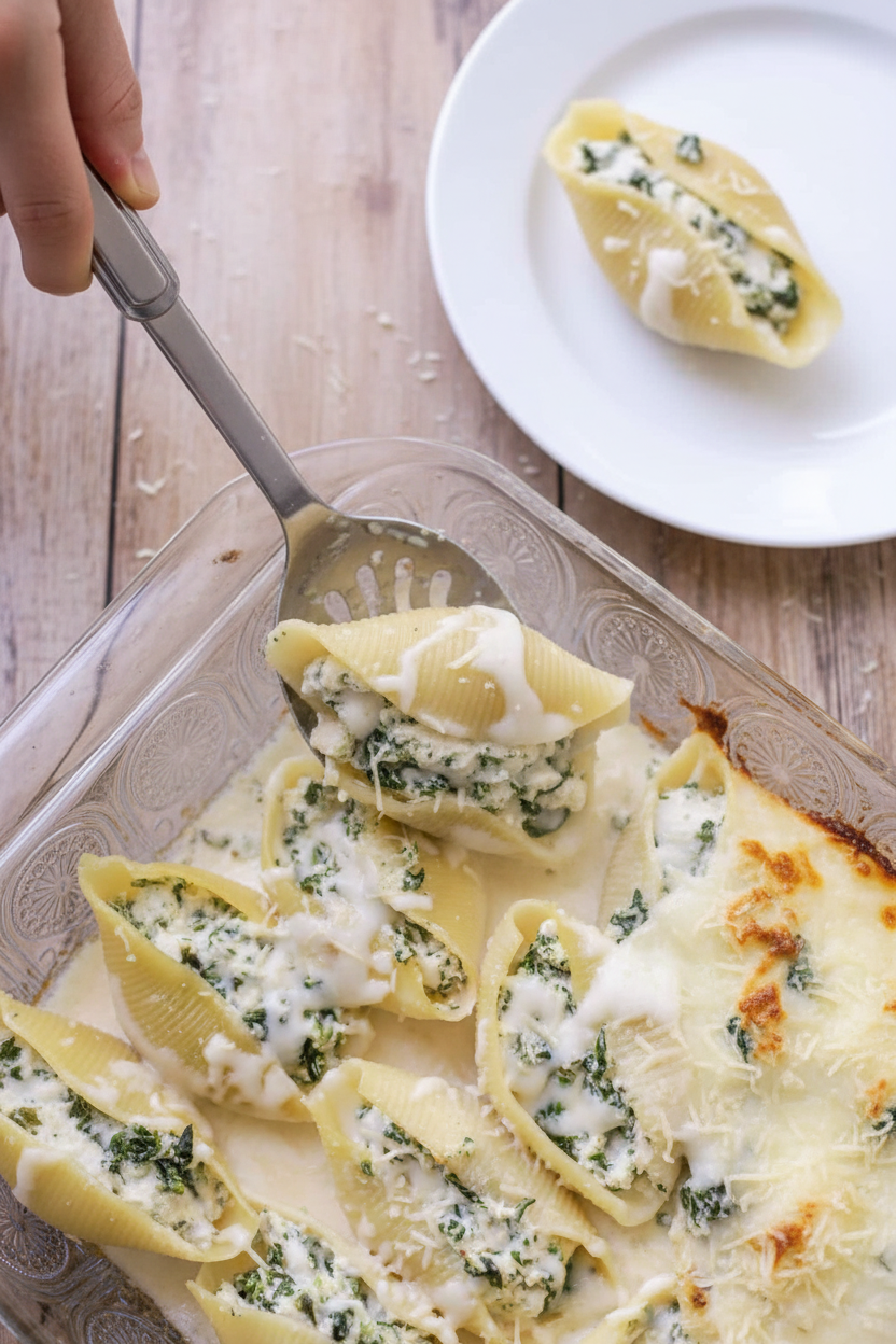 Chicken Alfredo Stuffed Shells