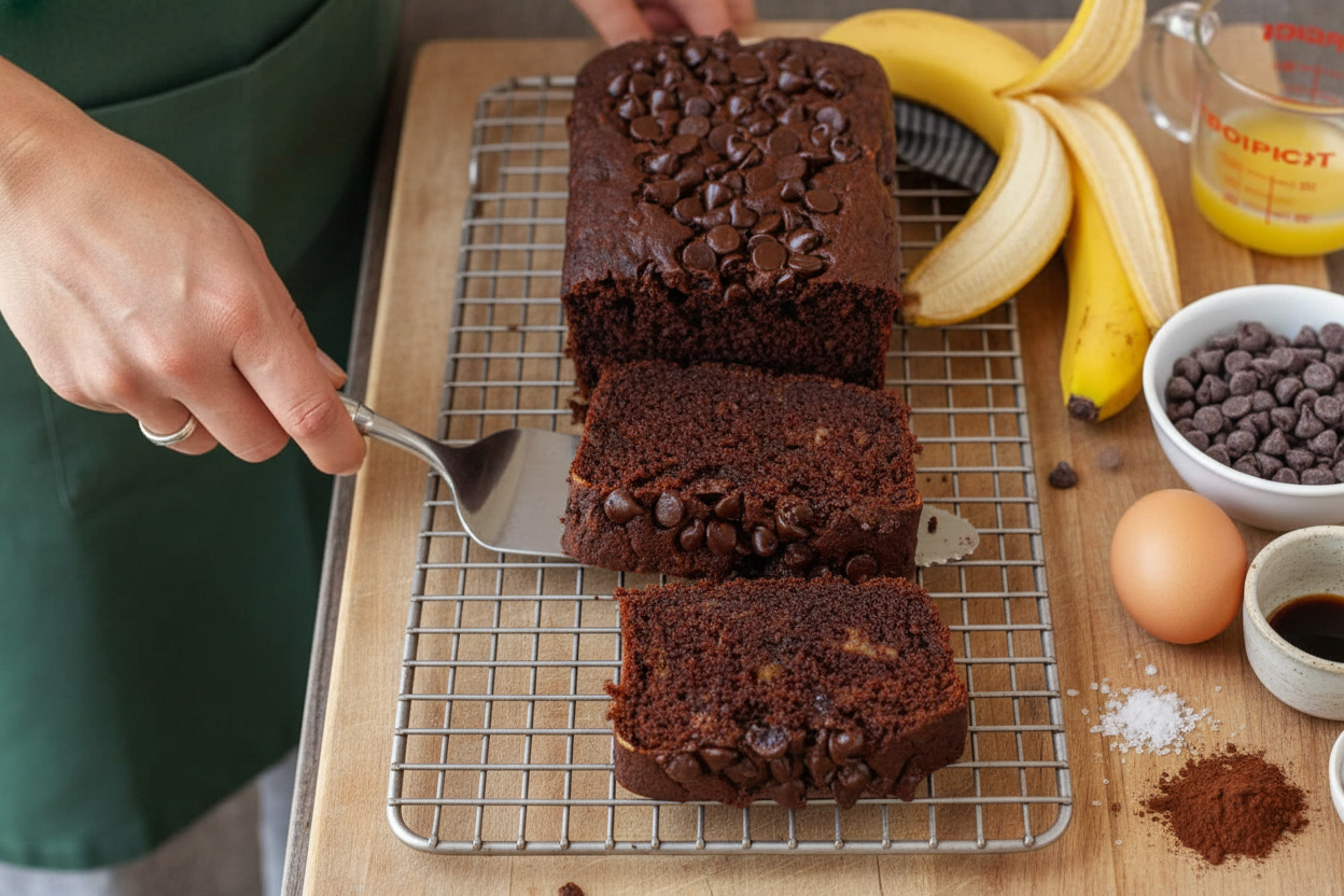 Chocolate Banana Bread Recipe Video Tutorial