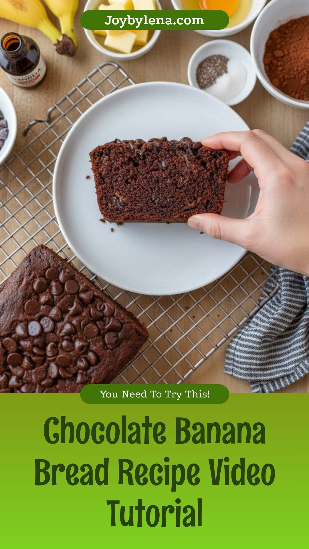 Chocolate Banana Bread Recipe (VIDEO)