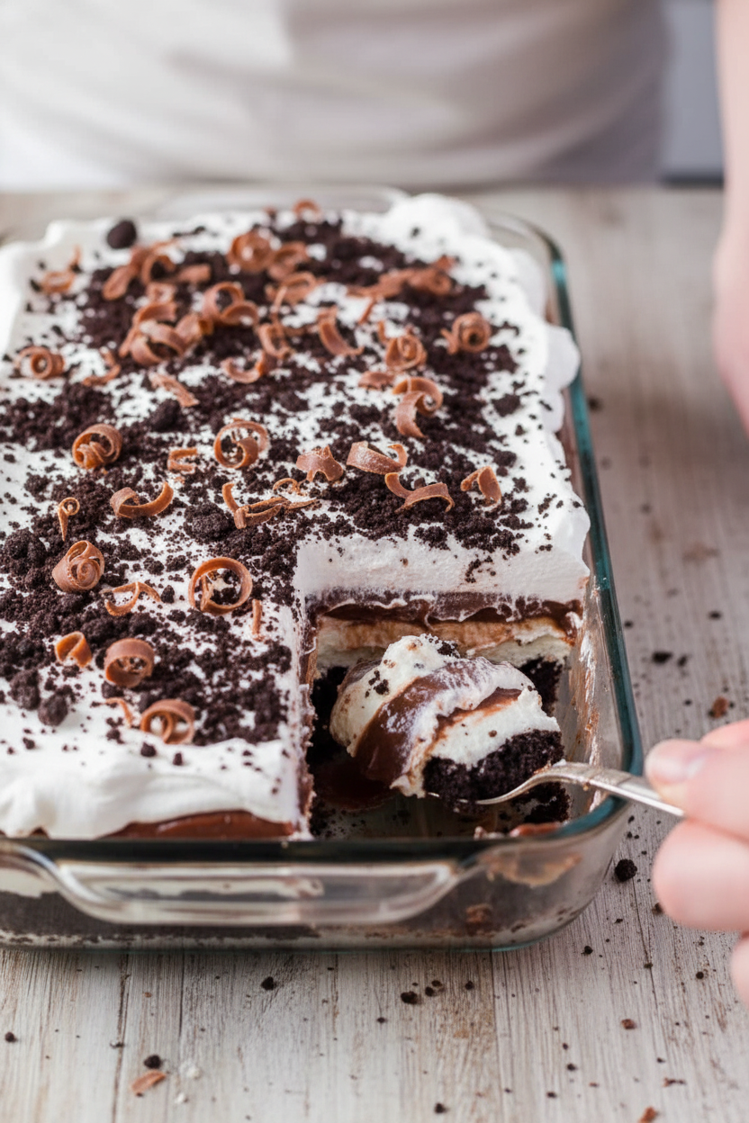 Chocolate Lasagna (No-Bake Dessert)